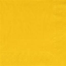 Servett 3-lag Gul 40x40cm