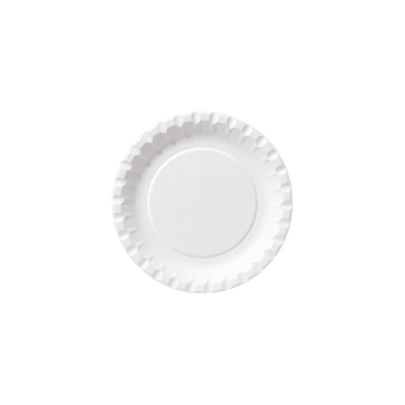 Papperstallrik 100 st/fp Assiett obehandlad vit 15cm 20 fp/krt