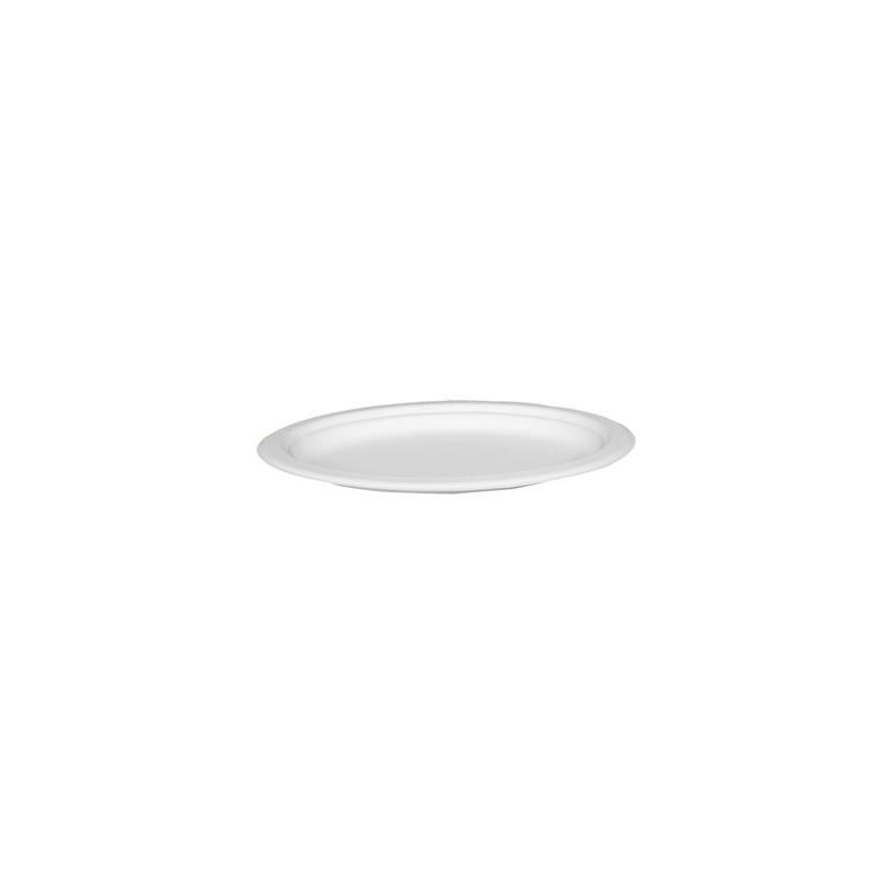 Papperstallrik 50 st/fp Flat fiber oval vit 26x19cm 10 fp/krt