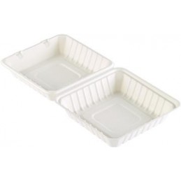 Box Duni Bagasse hinged vit...