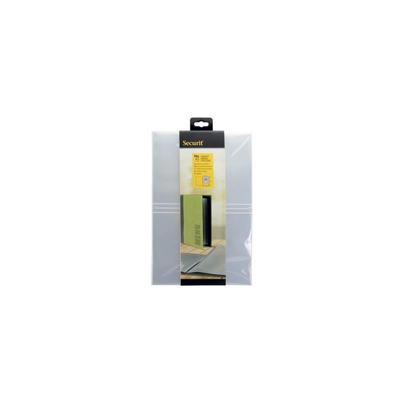 Plastficka 10 st/fp Securit till Menypärm Transparent A5