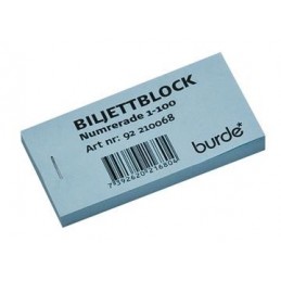 Biljettblock 1-100 blå 10...