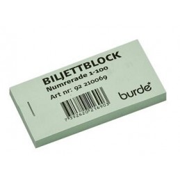 Biljettblock 1-100 grön