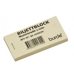 Biljettblock 1-100 gul