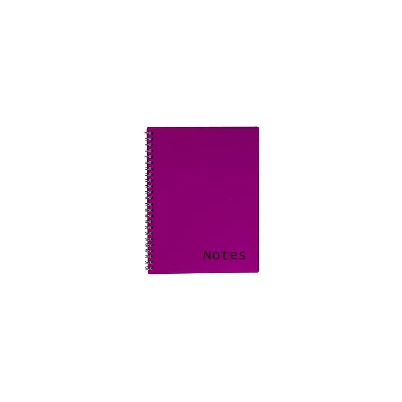 Kollegieblock 6/fp Intense PP Linjertat 60 Blad Rosa A5 70g