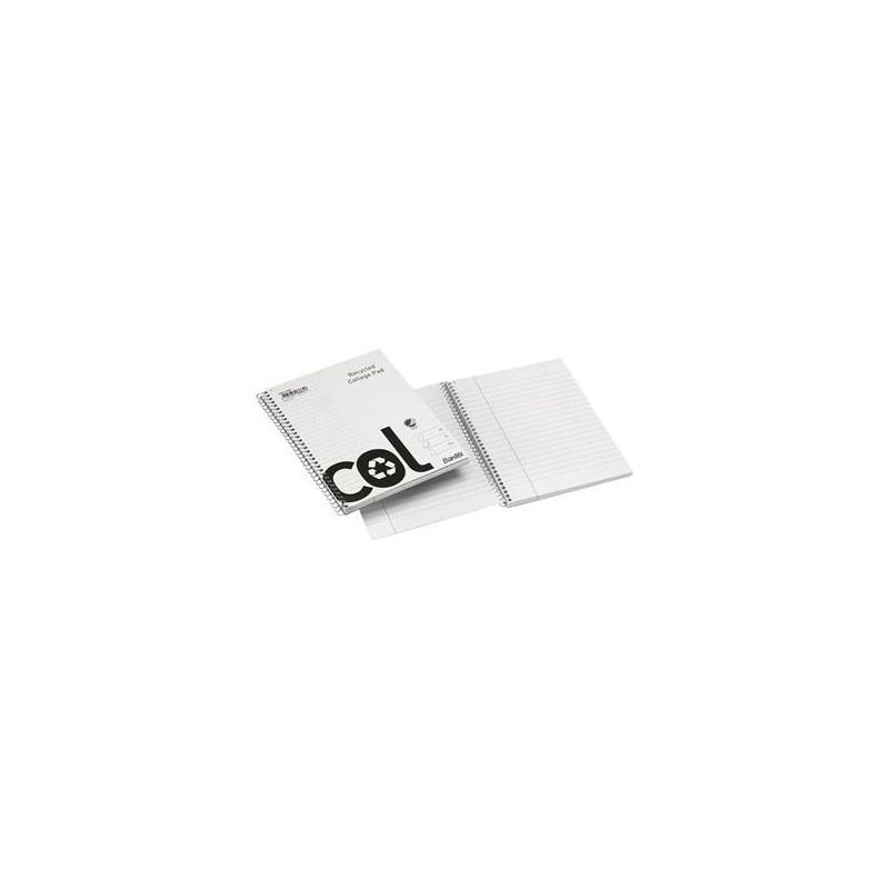 Kollegieblock 5/fp Bantex Recycled Linjerat 70 Blad A5+ 70g