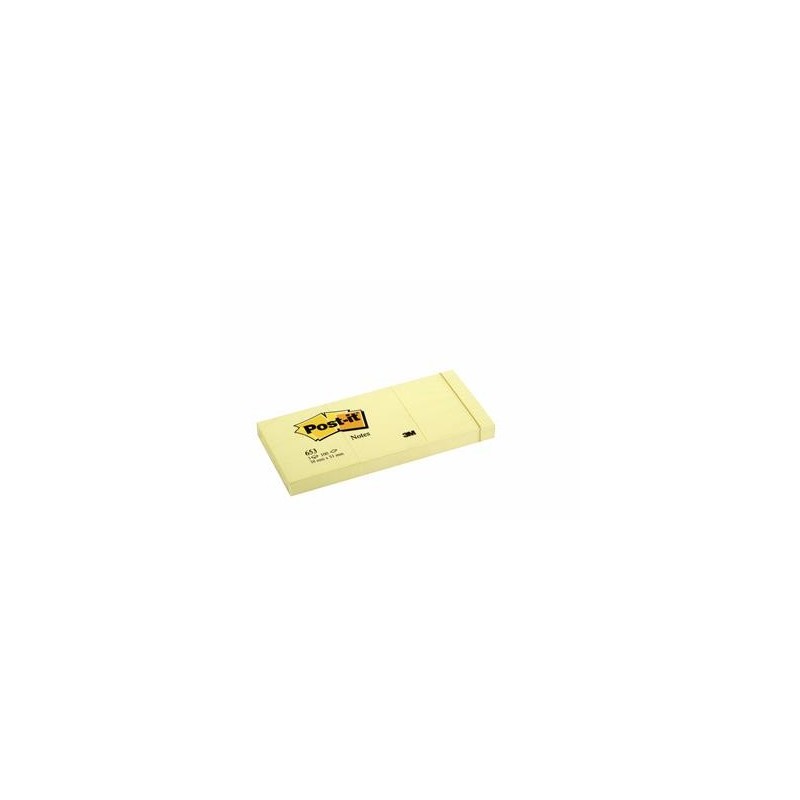 Notisar Post-it 653 100 blad gul 38x51mm 3-pack