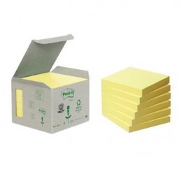 Notisar Post-it 100% gul 76x76mm 6 st/fp