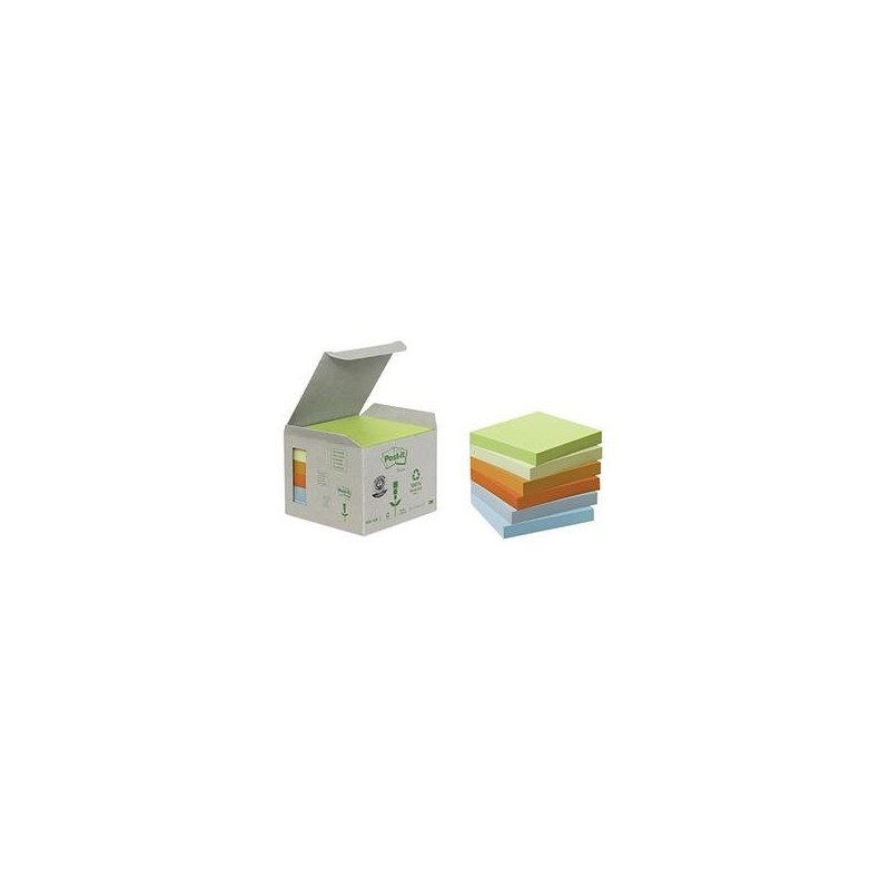 Notisar Post-it 100% pastell 76x76mm 6 st/fp