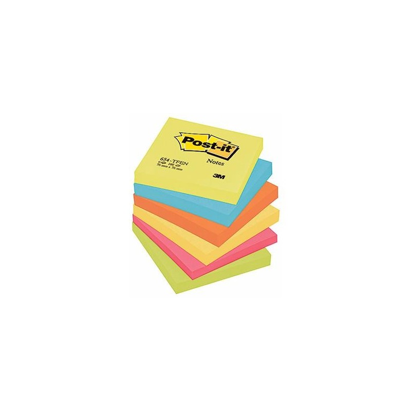 Notisar Post-it 654 Energetic 76x76mm 6 st/fp