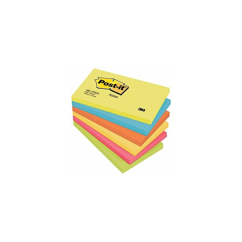 Notisar Post-it 655 Energetic 76x127mm 6 st/fp
