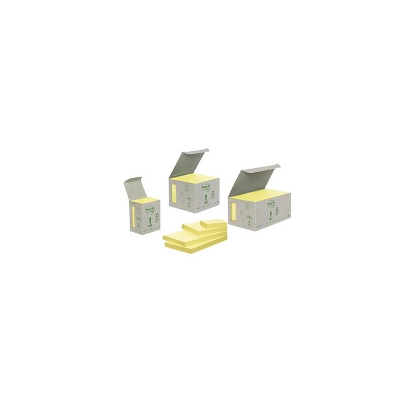 Notisar Post-it 100% gul 38x51mm 6 st/fp