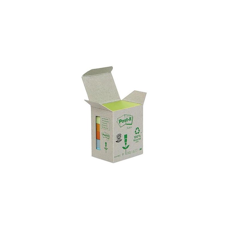 Notisar Post-it 100% pastell 38x51mm 6 st/fp