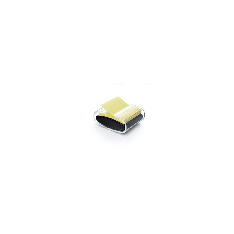 Hållare Post-it inkl 1 gult Z-block transparent/svart 76x76mm