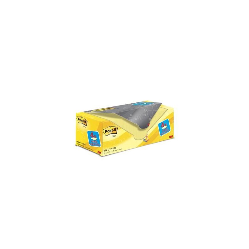 Notisar Post-it VP Canary Gul 100 blad 76x76mm 20 st/fp