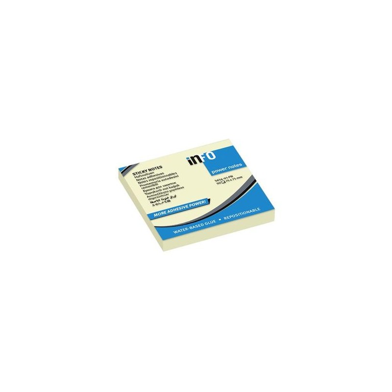 Notisar 12 st/fp Info Power Notes Gul 75x75mm