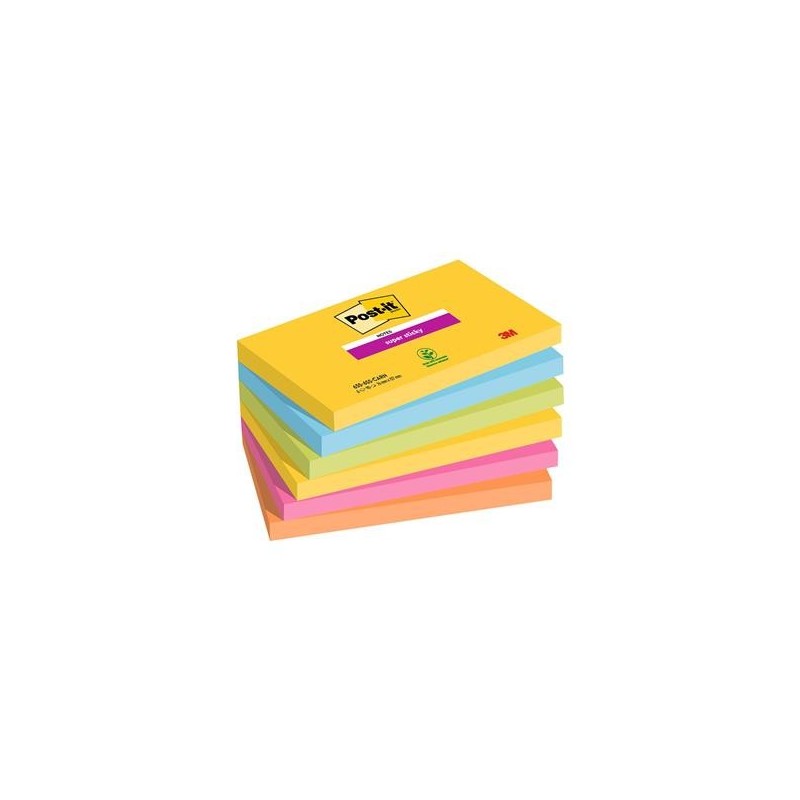 Notisar Post-it Super Sticky Carnival 76x127mm 6 st/fp