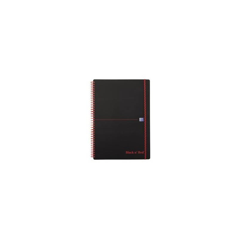 Kollegieblock 5/fp Oxford Black n' Red PP Linjerat 70 Blad Svart A4 90g