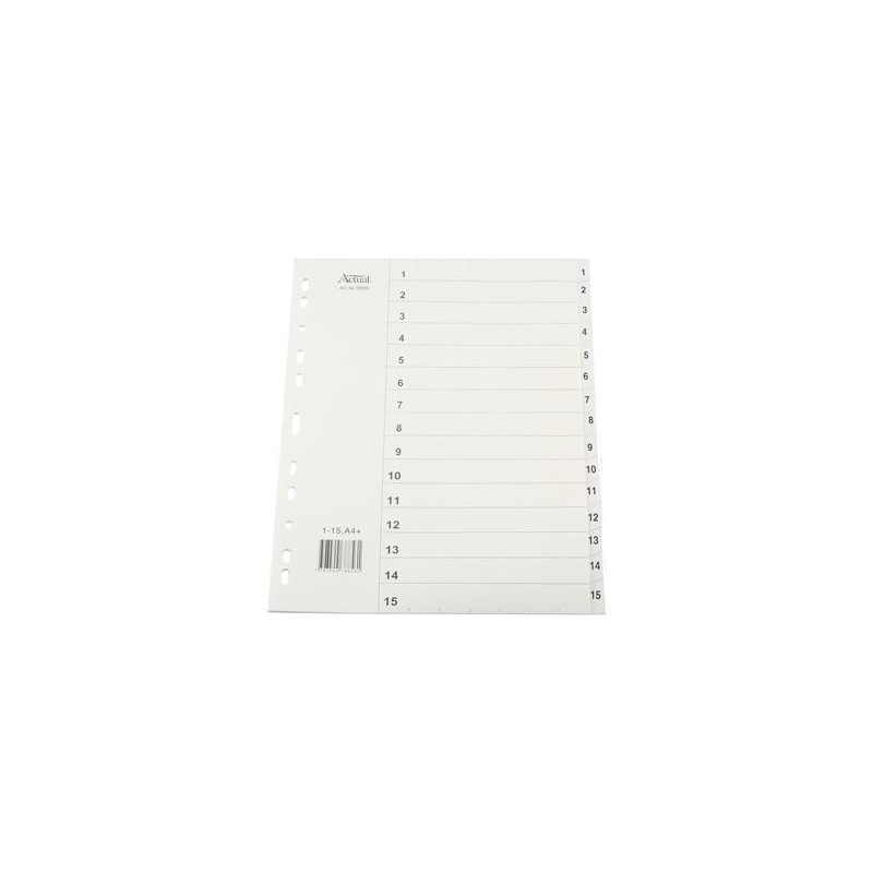Pärmregister Plus flikförstärkta 1-15 A4+ 10 st/fp