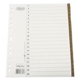 Pärmregister Plus flikförstärkta 1-20 A4+ 10 st/fp