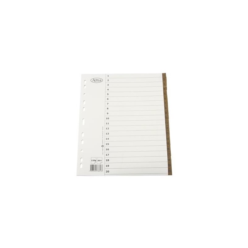 Pärmregister Plus flikförstärkta 1-20 A4+ 10 st/fp