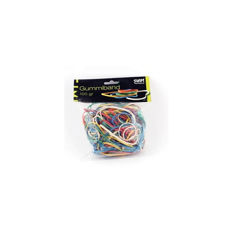 Gummiband sort.storl sort.färger 100g