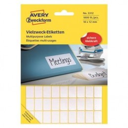 Märketikett Avery Zweckform permanent vit 18x12mm