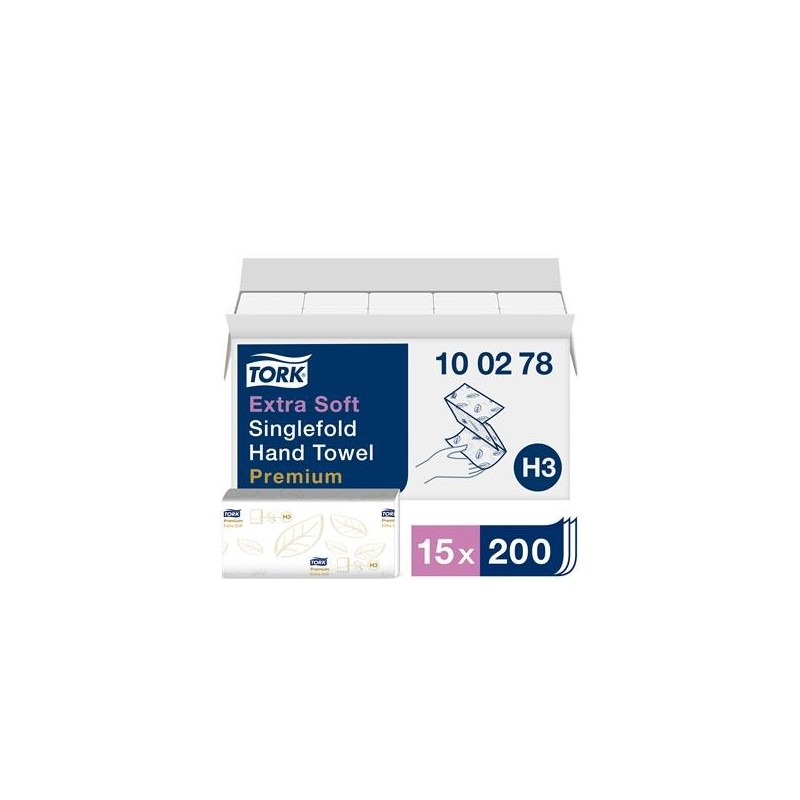 Pappershandduk Tork H3 Prem 2-lg 225x230mm 3000/fp