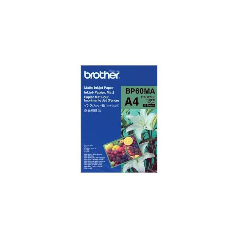 Bläckstrålepapper Brother Foto Matt BP60MA A4 145g 25 st/fp