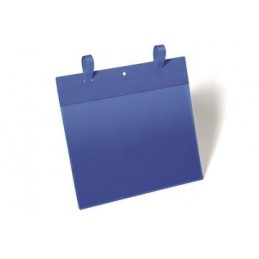 Plastficka 50 st/fp med fästband Durable Blå A4L