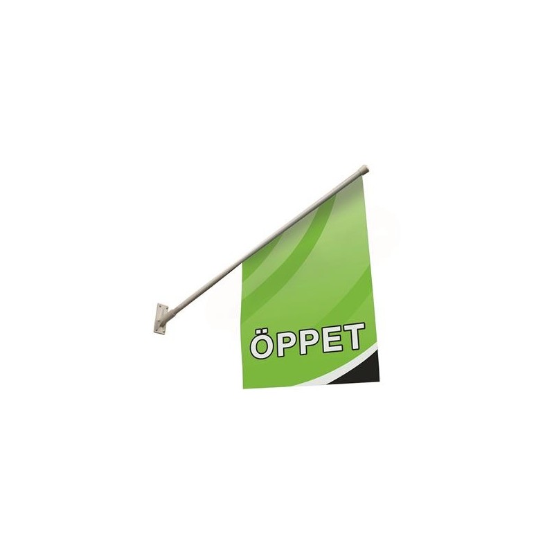 Fasadflagga ÖPPET Design med stång 40x40x40cm