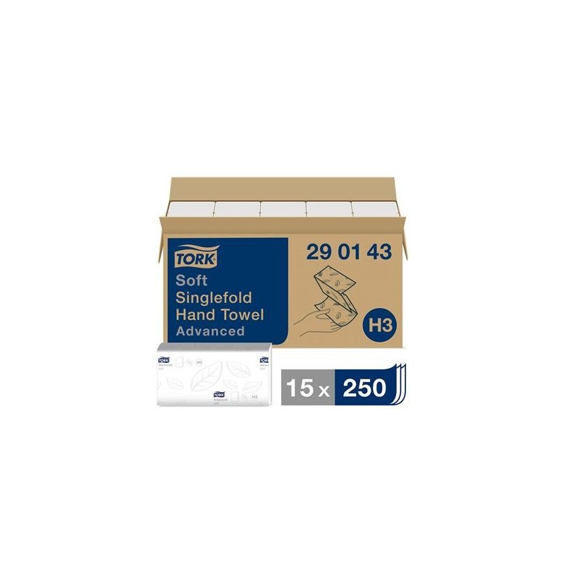 Pappershandduk Tork H3 Adv 2-lg 226x230mm 3750/fp