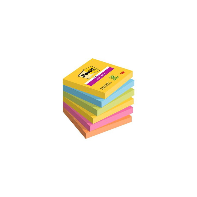 Notisar Post-it Super Sticky Carnival 76x76mm 6 st/fp