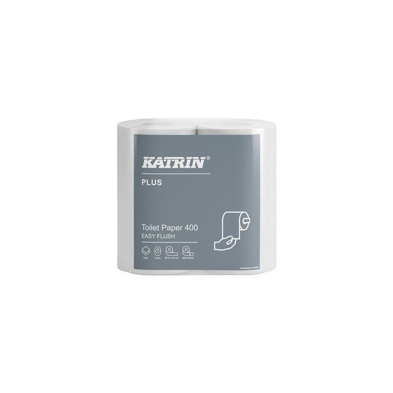 Toalettpapper Katrin EasyFlush 400 20 rlr/fp 2 lg 50m Vit