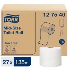 Toalettpapper Tork T6 Universal 27 rlr/fp 1-lg Vit 135m