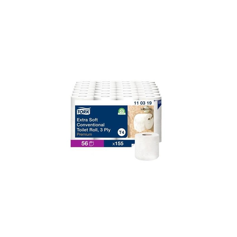 Toapapper Tork T4 Premium E-soft 3-lg Vit 56 rlr/bal