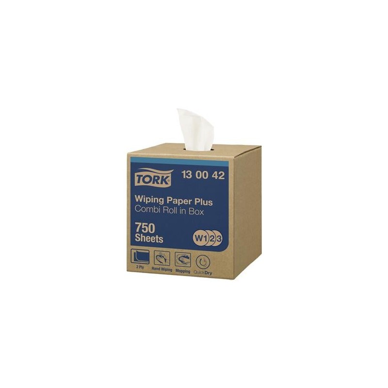 Torkrulle Tork W1/W2/W3 Plus 2-lag vit 25,8cm x 255m