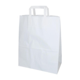 Papperskasse 200 st/krt Platta Handtag Vit 320x170x400mm 26L
