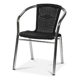 Utestol Alu-Bistro Fiberrotting Svart