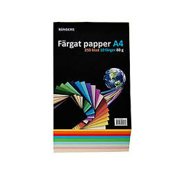 Färgat Papper Sorterade Färger A4 80g 250 st/fp