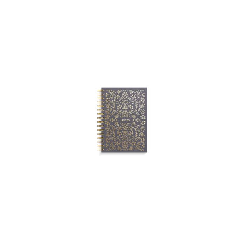 Anteckningsbok Spiral Flower Linjerad Svart A5 6 st/krt