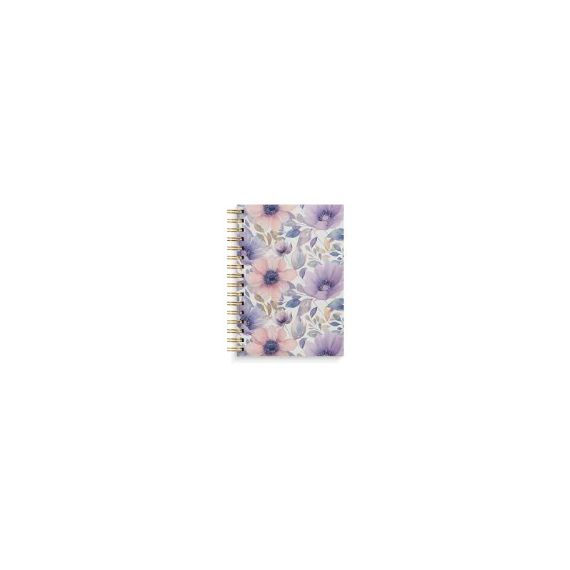 Anteckningsbok Spiral Flower Linjerad Lila A5 6 st/krt
