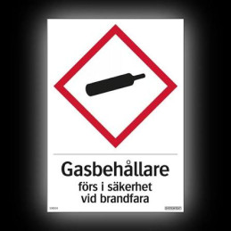 Skylt Gasbehållare A5