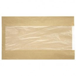 Papperspåse 500/fp Plan Med Fönster Brun 270x75x450mm 5kg