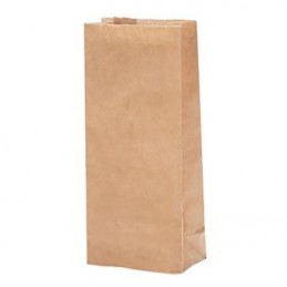 Kaffe- & Skorppåse 500/fp Brun kraft + greaseproof med oblat förslutning 100x60x290mm
