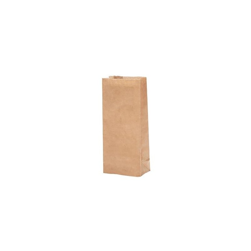 Kaffe- & Skorppåse 500/fp Brun kraft + greaseproof med oblat förslutning 100x60x290mm