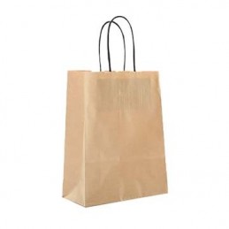 Bärkasse Papp Tvinn 300/krt Bruna Handtag Brun Slät Kraft 180x80x220mm