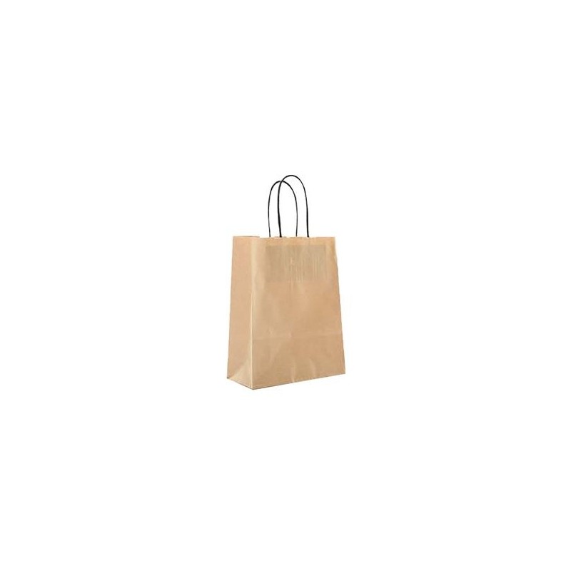 Bärkasse Papp Tvinn 300/krt Bruna Handtag Brun Slät Kraft 180x80x220mm