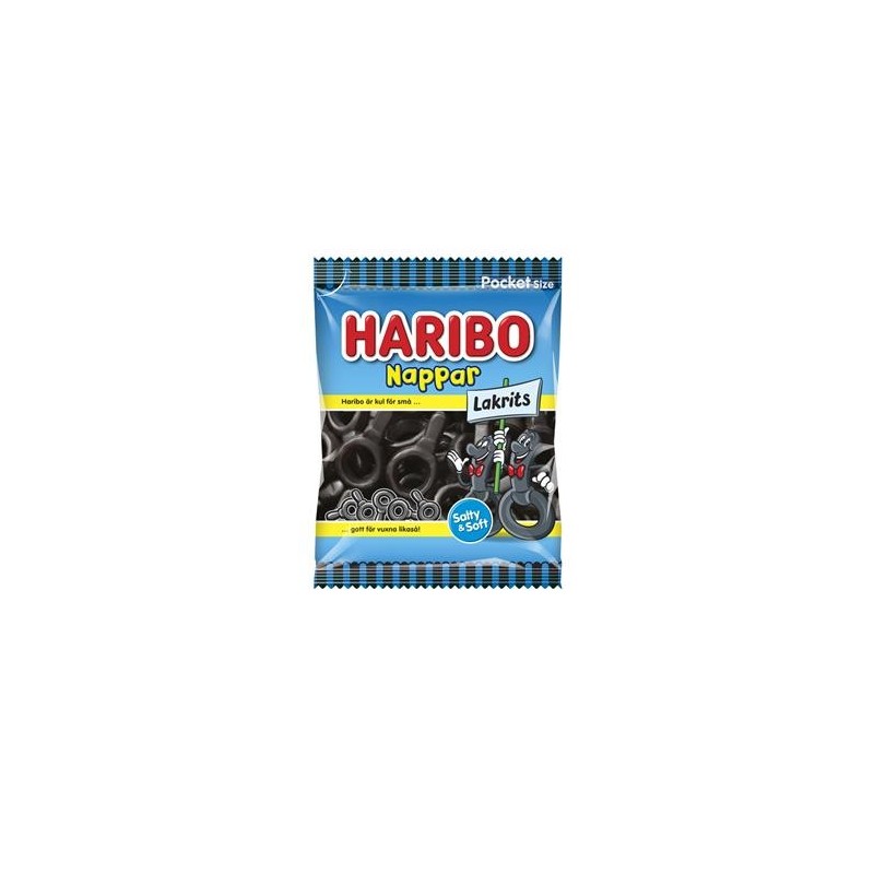 Godis Haribo Nappar lakrits 80g