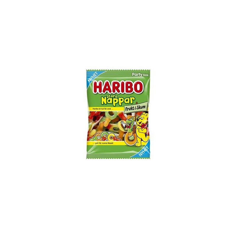 Godis Haribo Stora nappar frukt & skum 750g